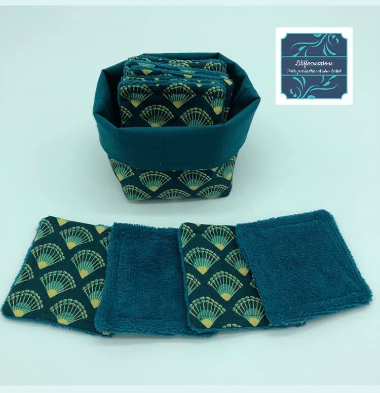 lingettes démaquillantes lavables et panière assortie lingettes démaquillantes lavables et panière assortie